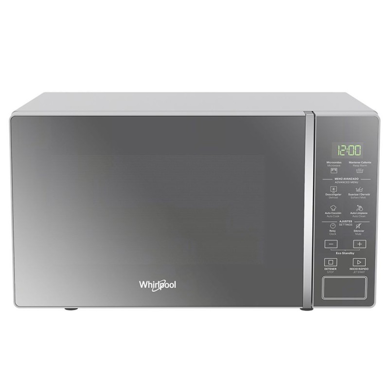 Whirlpool microondas 0.7 pies plateado acabado espejo WM1807D