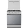 Midea Cocina a gas 30 pulgadas silver 6 quemadores capelo hierro fundido MGS30FS1BEABG