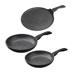Westinghouse juego sartenes 3 piezas aluminio forjado acabado en mármol antiadherente - WCCS000903DMBB