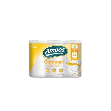 Amoos papel higienico compact doble hoja 266 H 18 rollos paq x 1 -H623212.0