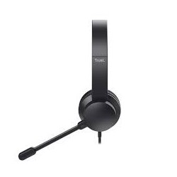 Trust auriculares USB supraaurales para PC microfono con cancelación de ruido y diadema ajustable negro - 25089
