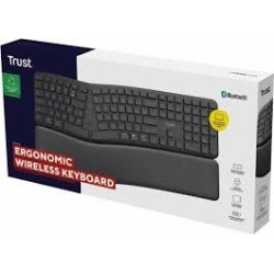 Trust keyra teclado inalambrico multidispositivo ergonomico ES - 25704