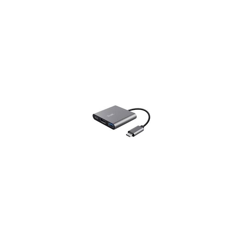 Trust adaptador 3-en-1 multipuerto USB-C-HDMI y-Tipo C - 23772