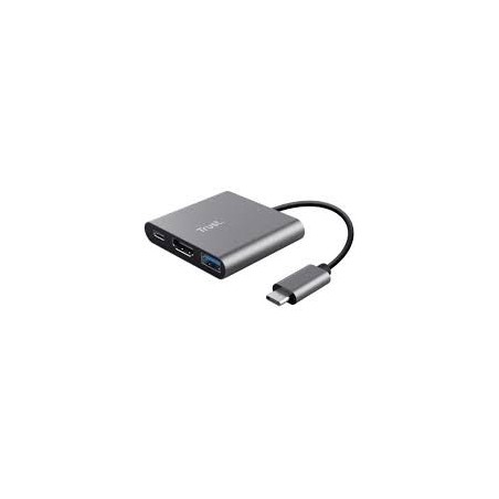 Trust adaptador 3-en-1 multipuerto USB-C-HDMI y-Tipo C - 23772