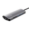 Trust adaptador 7-en-1 USB-C- HDMI- red-lector de tarjetas USB-C y USB - 23775