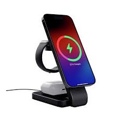 Trust soporte Viro de carga magnetico inalambrico 3 en 1 para iPhone, Apple Watch y AirPods - 25464