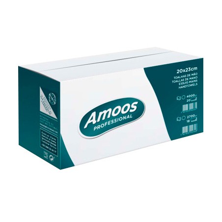 Amoos toalla de manos Interfoliada 21x25 caja 20 uds N622500.0