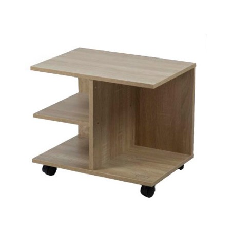 Kenneth Cole mesa al lado moderna con rueda colo roble W50 x H42.5 x D35 cm-KCWD2022057-O